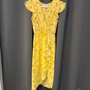 Monteau Sunny Yellow Floral Midi Dress